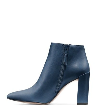 Shop Stuart Weitzman The Pure Bootie In Blue Nappa Leather