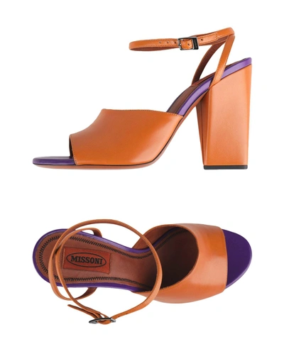 Shop Missoni Sandals In Orange