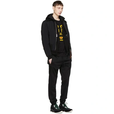 Shop Fendi Black Writing Zip Hoodie In F0qa1 Black