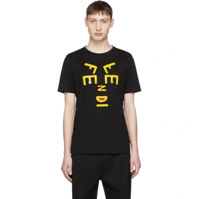 Shop Fendi Black New  Faces T-shirt In F0qa1 Black