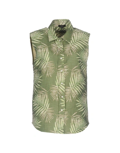 Shop Kage Patterned Shirts & Blouses In Military Green