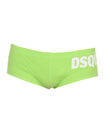 Shop Dsquared2 Swim Briefs In Acid Green