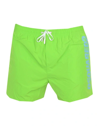 Shop Dsquared2 Swim Trunks In Acid Green