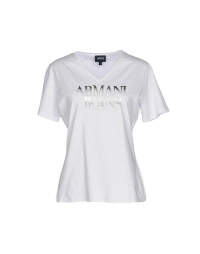 Shop Armani Jeans T-shirts In White