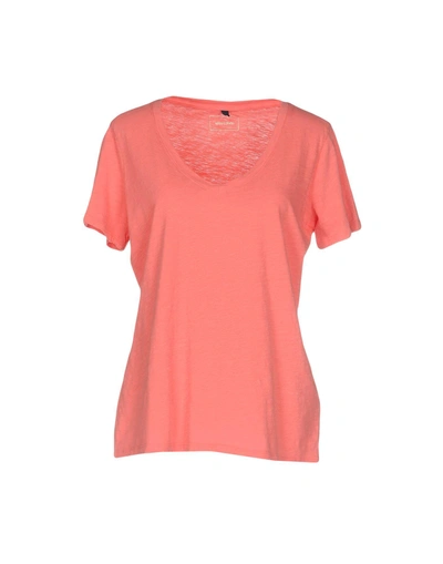 Shop Armani Jeans T-shirts In Coral