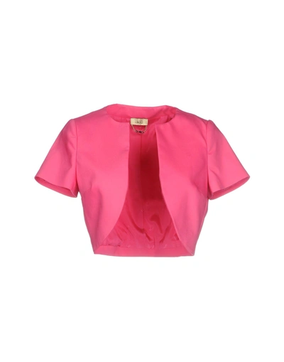 Shop Liu •jo Woman Blazer Fuchsia Size 8 Cotton, Polyamide, Elastane In Pink