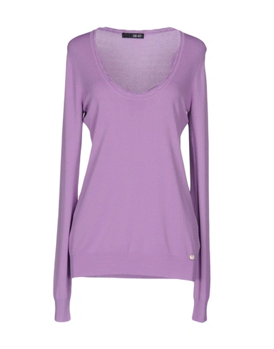 Shop Liu •jo Sweater In Light Purple