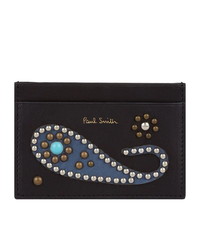 Shop Paul Smith Paisley Studded Card Holder In Black