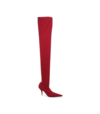 Shop Balenciaga Knife Over-the-knee Boots 110 In Red