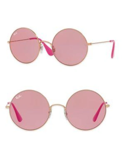 Shop Ray Ban The Ja-jo Round Sunglasses In Rose
