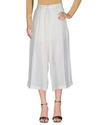 Shop Isabel Benenato 3/4-length Shorts In White