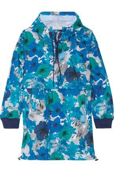 Shop Adidas By Stella Mccartney Woman Run Blossom Printed Shell Hooded Jacket Multicolor