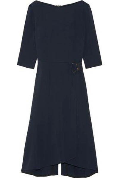 Shop Roland Mouret Woman Healey Stretch-crepe Dress Navy