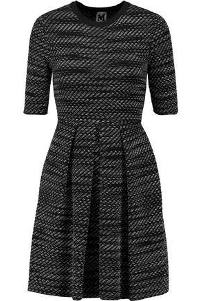 Shop M Missoni Woman Pleated Knitted Mini Dress Black