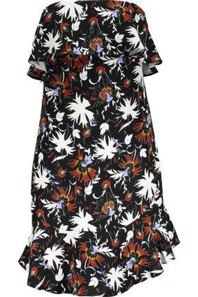Shop A.l.c Woman Romy Ruffled Printed Silk Crepe De Chine Mini Dress Black