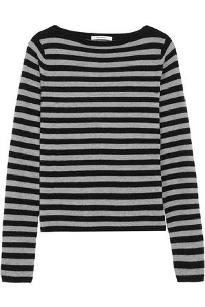 Shop Max Mara Woman Striped Cashmere Sweater Black