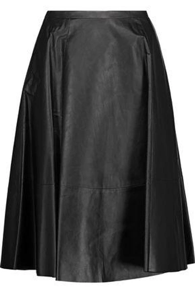 Shop Drome Woman Pleated Leather Skirt Black