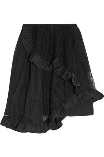 Simone Rocha Woman Ruffle-trimmed Tiered Tulle Skirt Black | ModeSens