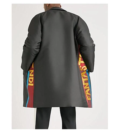 Shop Fendi Fantastic Twill Coat In Blk