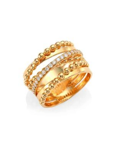 Shop Hueb Bubble Rose Gold & Diamond Stacked Ring