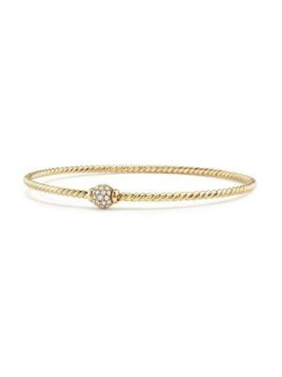 Shop David Yurman Solari Pavé Diamond Bracelet In Yellow Gold