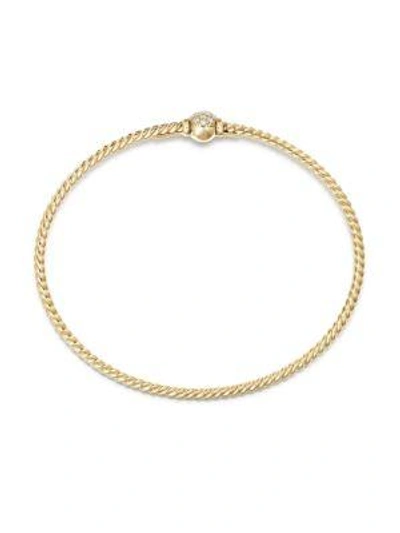 Shop David Yurman Petite Solari Diamond Pavé Bracelet In Yellow Gold