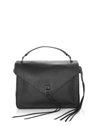 Shop Rebecca Minkoff Darren Leather Messenger Bag In Black