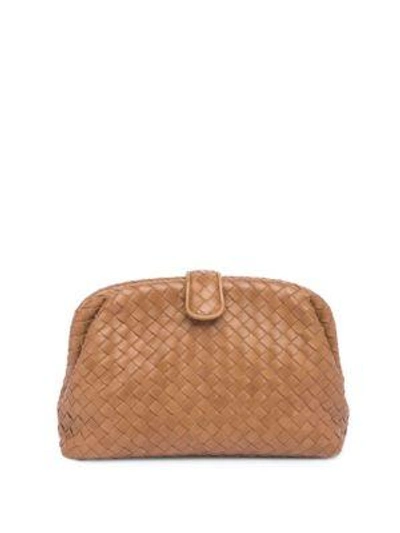 Shop Bottega Veneta The Lauren 1980 Leather Clutch In Grey