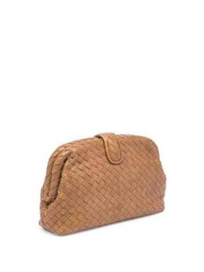 Shop Bottega Veneta The Lauren 1980 Leather Clutch In Grey