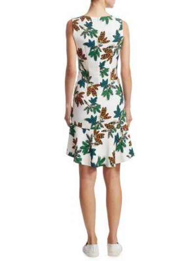Shop Akris Punto Sleeveless Tropical Dress In Cream Multi
