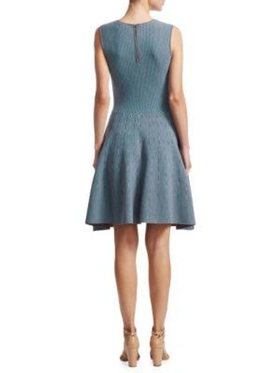 Shop Akris Punto Fantasy Jacquard Knit Dress In Turquoise