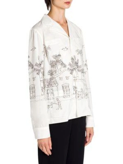 Shop Marni Cotton Poplin Artist Jacket In White Print