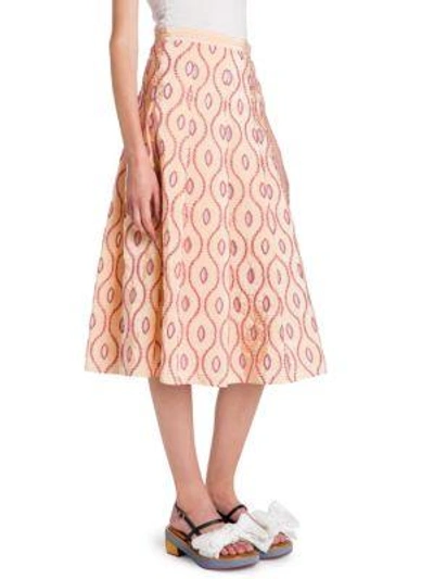 Shop Marni Taffeta Pleated Skirt In Pink