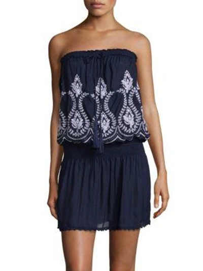 Shop Melissa Odabash Fruley Mini Cover-up In Navy White