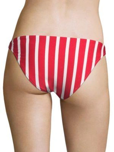 Shop Milly St. Lucia Bikini Bottoms In Red Ivory
