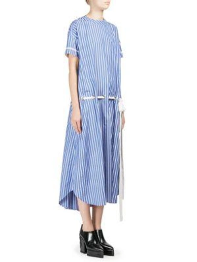 Shop Sacai Stripe Poplin Dress