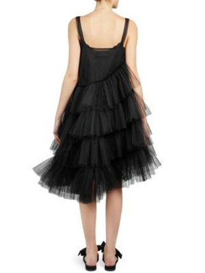 Shop Simone Rocha Turbo Tiered Net Shift Dress In Black