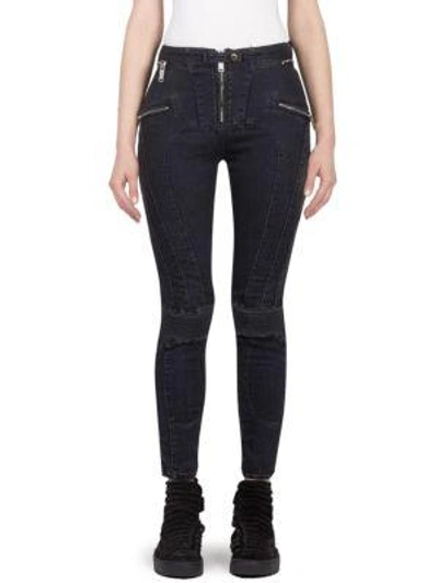 Shop Ben Taverniti Unravel Project Stretch Moto Jeans In Black