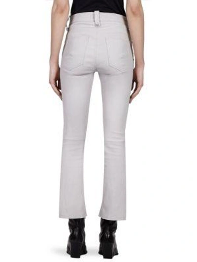 Shop Ben Taverniti Unravel Project Leather Lace-up Trousers In Ice Grey