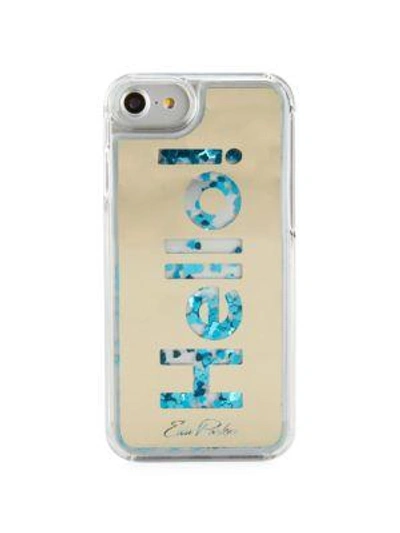 Shop Edie Parker Hello Floating Iphone 6/6s/7 Case In Blue