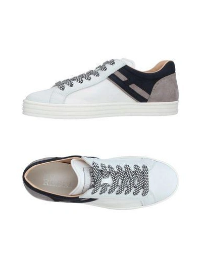 Shop Hogan Rebel Man Sneakers White Size 7 Leather, Textile Fibers