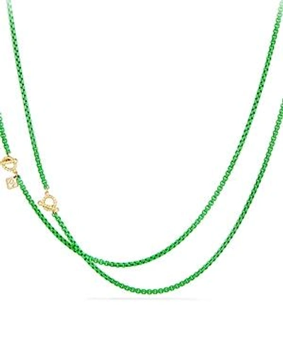 Shop David Yurman Dy Bel Aire Chain Necklace In Green With 14k Gold Accents In Green/gold
