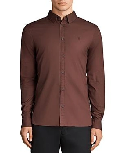 Shop Allsaints Redondo Slim Fit Button-down Shirt In Cavalry Red