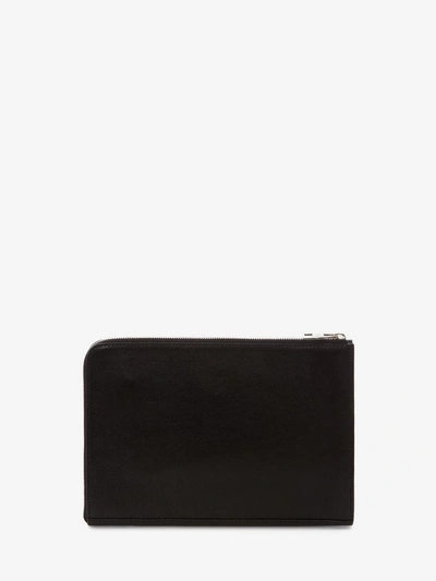 Shop Alexander Mcqueen Studded Small Zip Leather Document Holder In Black