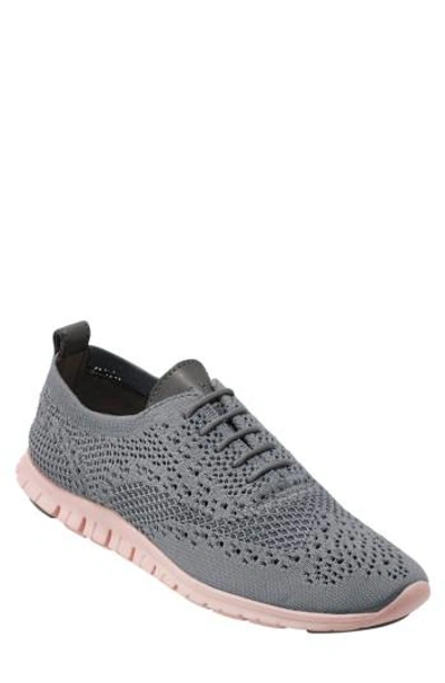 Shop Cole Haan Zer?grand Stitchlite Wingtop Oxford In Ironstone Fabric