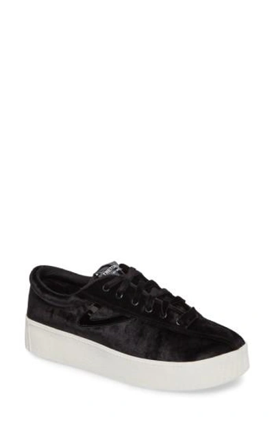 Shop Tretorn Bold Perforated Platform Sneaker In Black/ Black