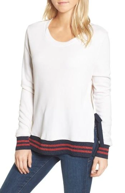 Shop Pam & Gela Side Slit Sweatshirt In Snow White - Pantone
