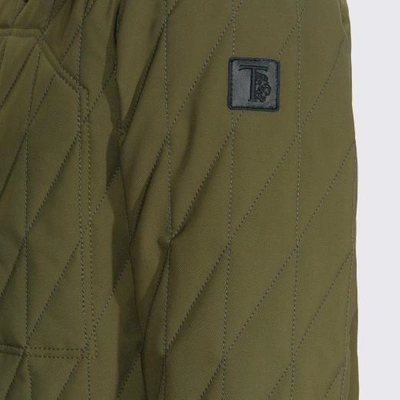 Shop Tod's Quilted Parka In Green/black