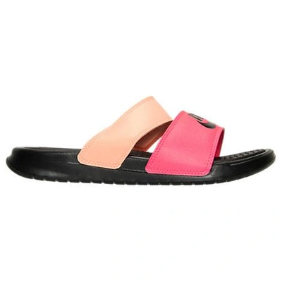 Shop Nike Women's Benassi Duo Ultra Slide Sandals, Pink