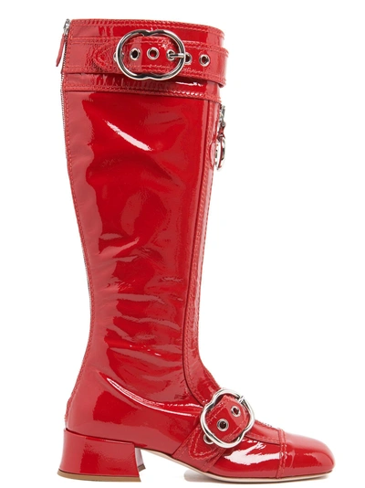 Shop Miu Miu Boots In Red